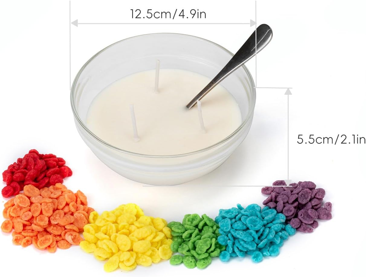Fruity Cereal Bowl Candle with Spoon – 3 Wick Soy Wax Scented Candles, Cute Food Shaped Candles, Unique Gifts for Women, Girlfriend Wife,Mother,Home Decor,Anniversary - Image 6