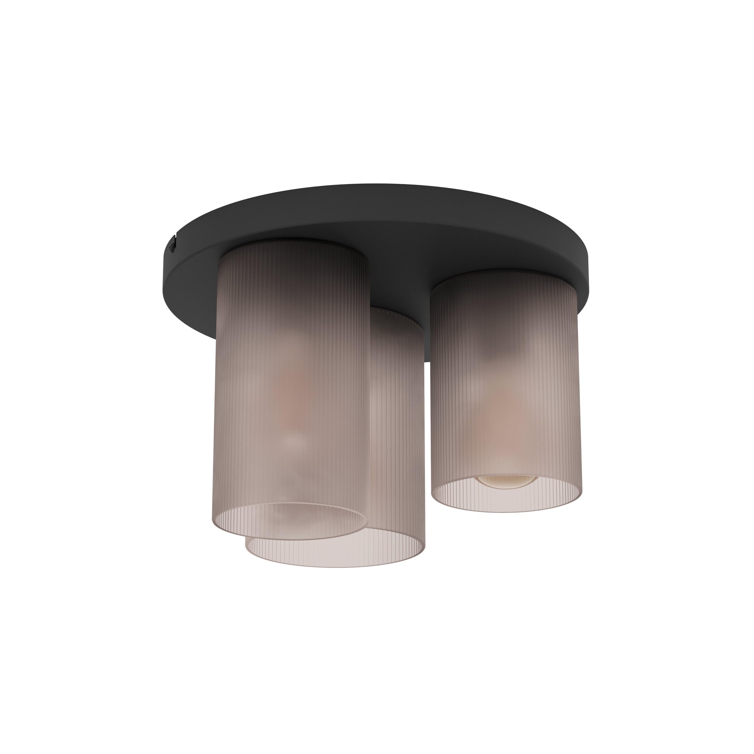Eglo Colomera Black Glass & Steel Flush Mount Ceiling Light