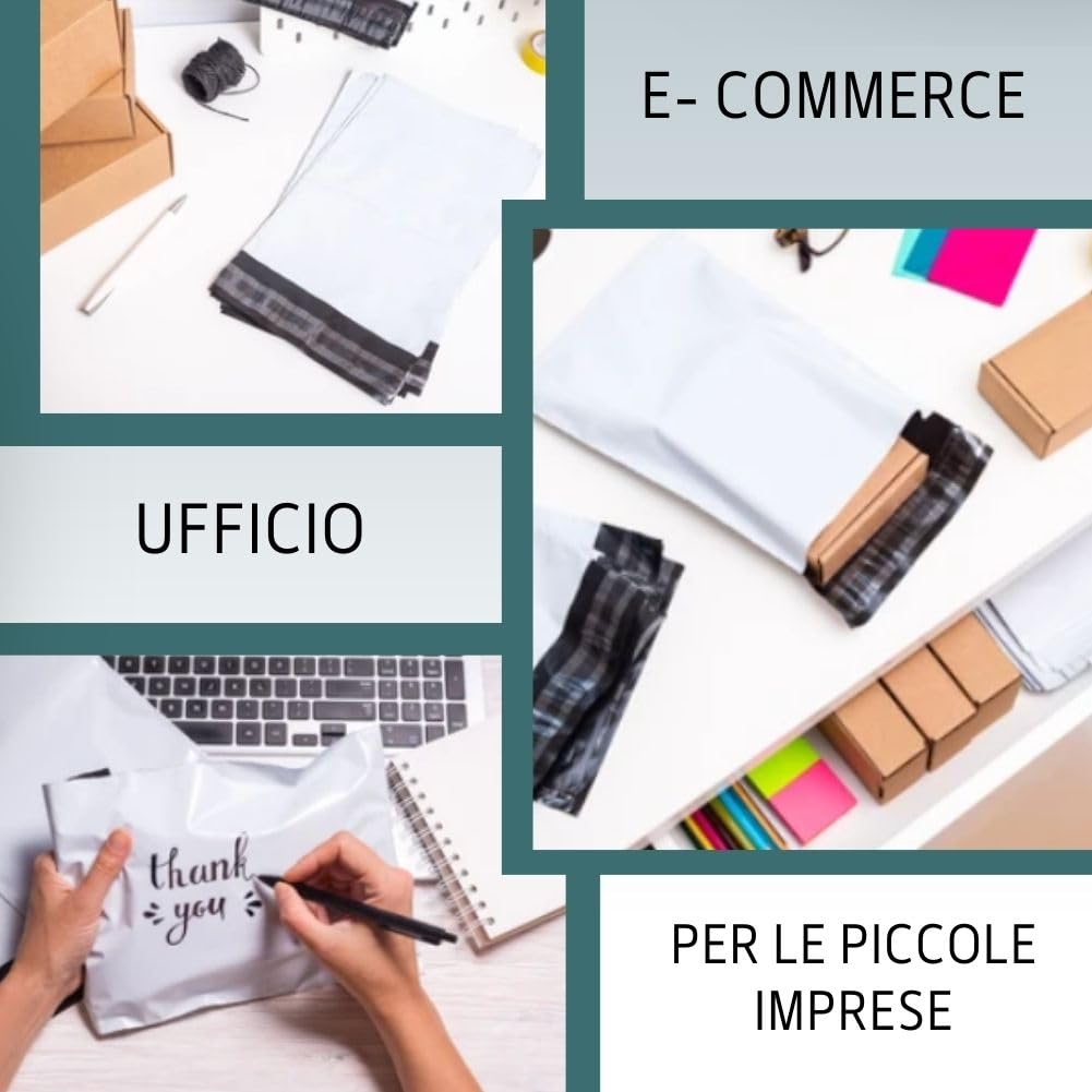 Buste da spedizione 35x45 cm 25 pezzi bianche LDPE 50 µm autoadesive