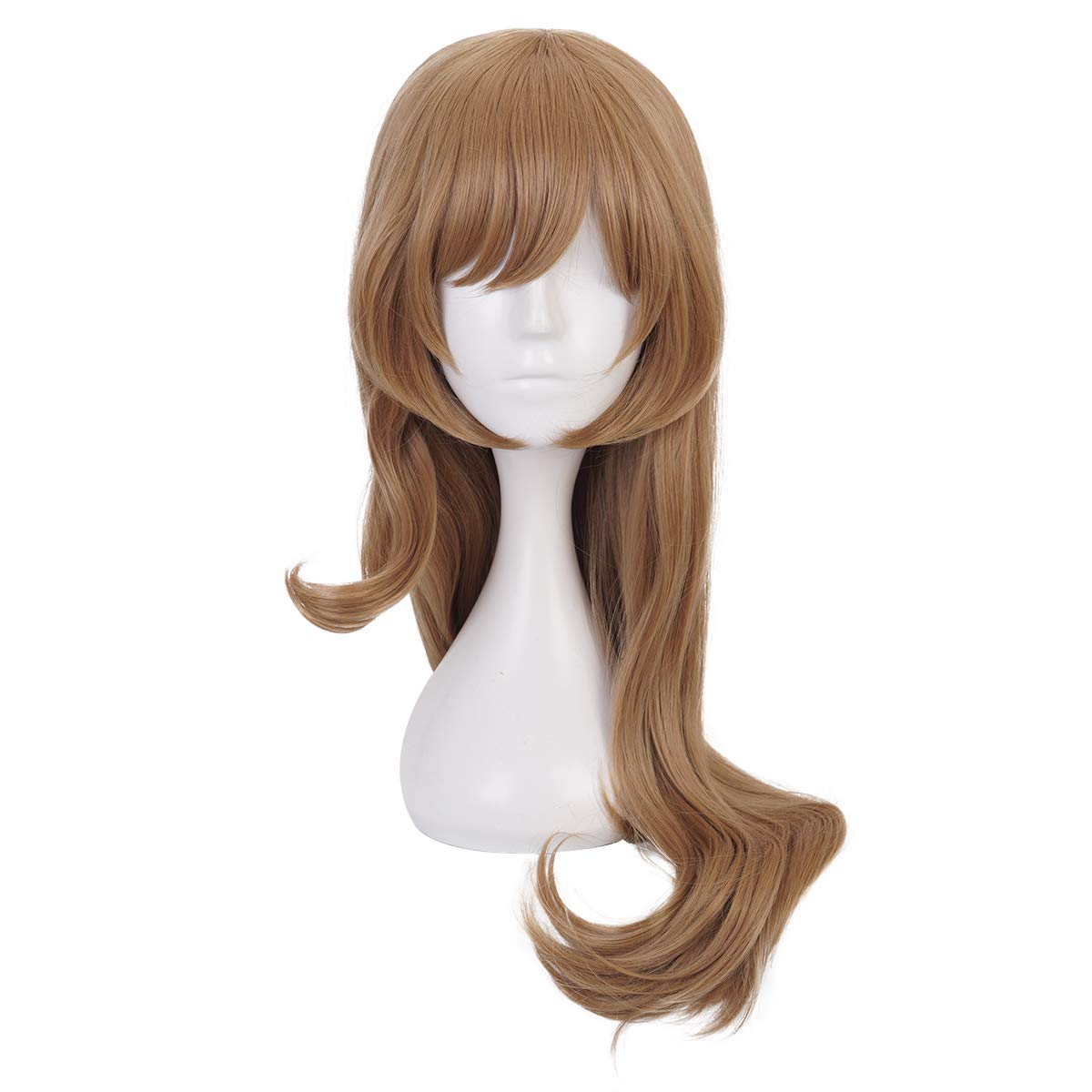 QiancoshairGenshin Impact Lisa Cosplay Wig Brown Long Curly Wig Halloween Party Wig (Lisa)