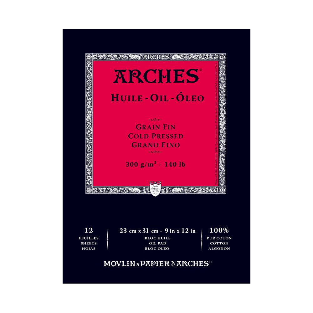 Arches papier huile en pur coton blanc pour artistes