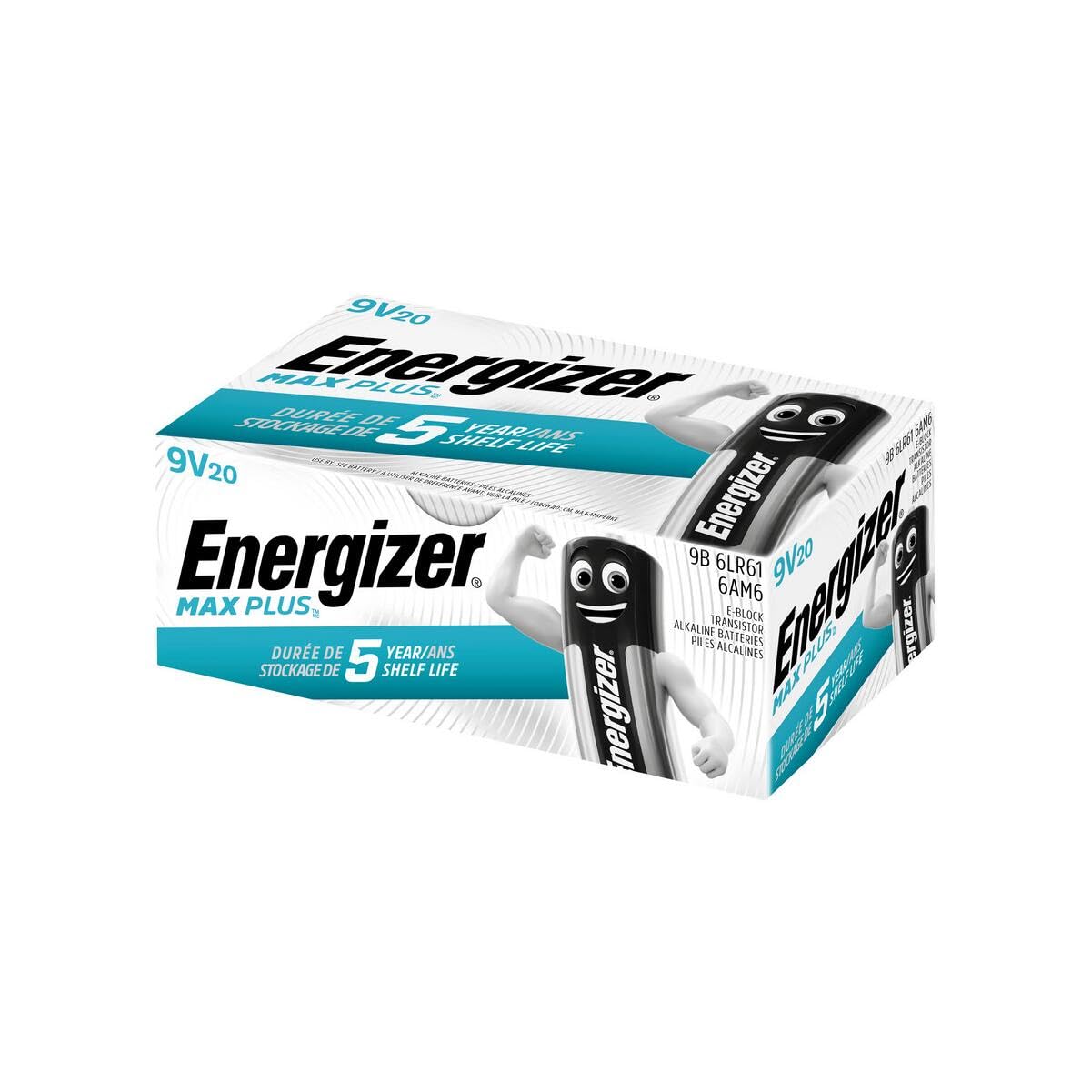 Energizer Max Plus - Batterie Alcaline Da 9 V, Confezione Da 20 - 4