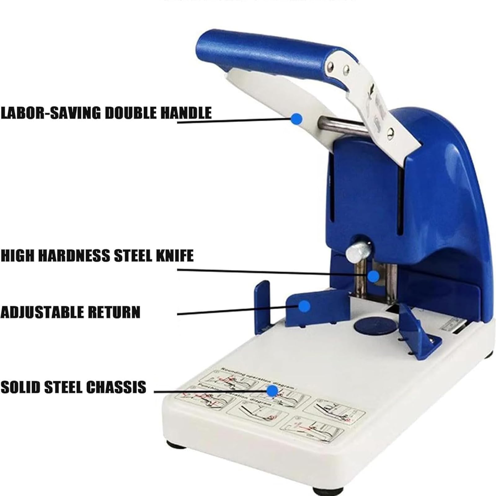 Macchina Manuale per punzonatura filetti, Macchina per rifilatura e smussatura con taglierina R6, Spessore di Taglio: ≤3 cm/Raggio del Filetto: R3.5-R10, per Pelle e Carta