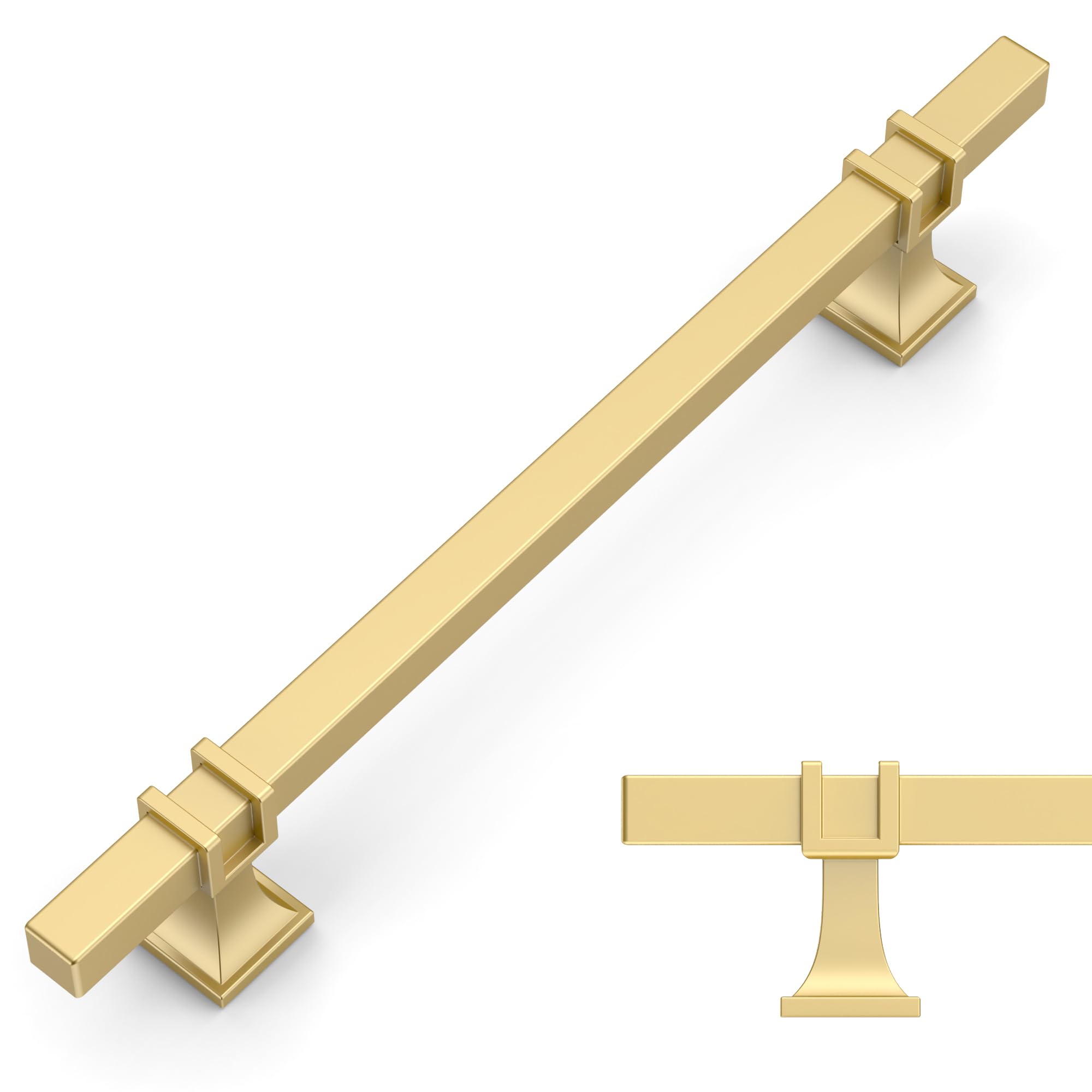 Amerdeco 10 Pack Gold Cabinet Pulls,6.3 Inch(160mm) Hole Center-Drawer Handles for Kitchen&Bathroom,AM034 — image 1
