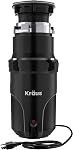Kraus KWD100-33MBL WasteGuard Haute vitesse 1/3 HP Alimentation continue Élimination des ordures moteur ultra-Quiet avec montage de connexion rapide, 14 De pouce, noir