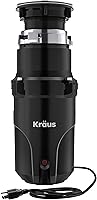 Kraus WasteGuard KWD110-50MBL 1/2 HP Quiet Garbage Disposal - Continuous Feed, Easy Install, Power Cord Included