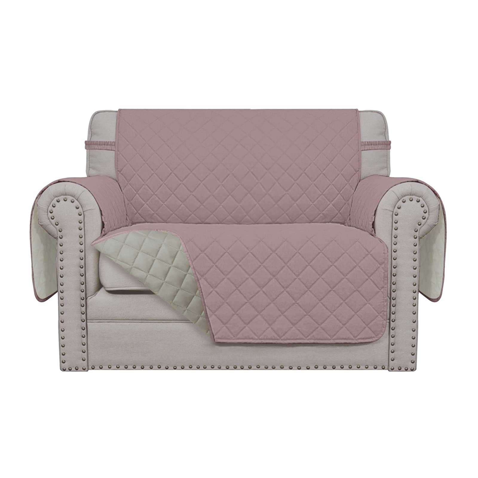 Easy-Going Reversible Couch Cover, Oversized Chair, Pink/Beige