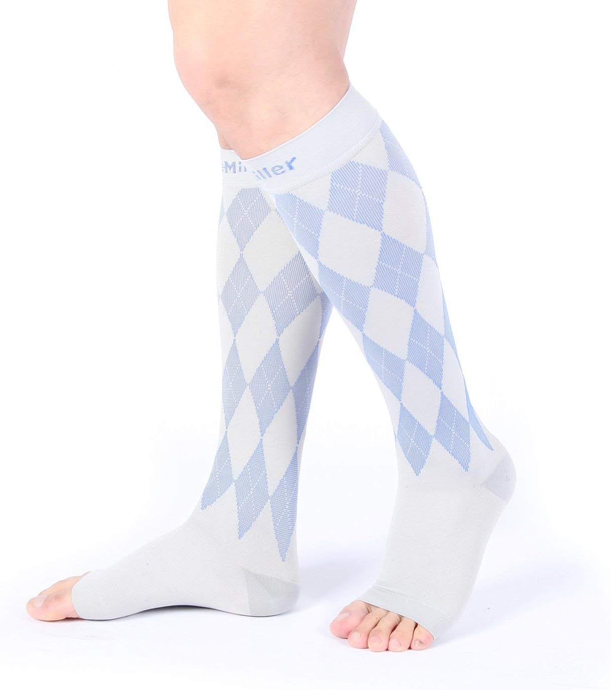 Doc Miller Open Toe Compression Socks for Men & Women, 20-30 mmHg Knee High Support, Toeless Design for Daily Leg Comfort, Breathable Nylon Spandex, 1 Pair - Image 7