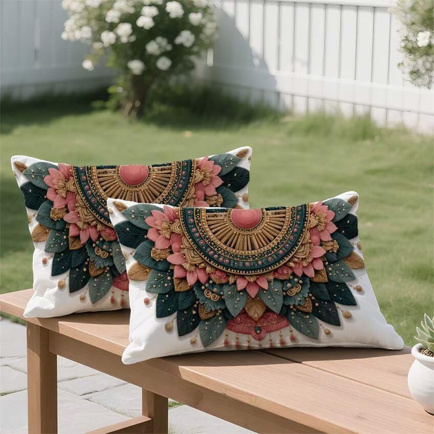 Pillow case bohême rose un cadeau idéal de décoration maison - 3