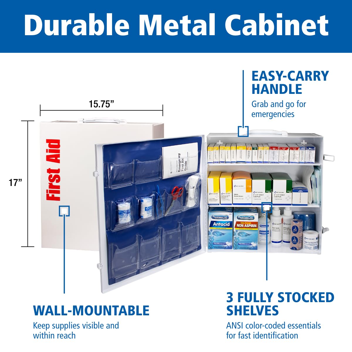 OSHA First Aid Cabinet - 150 Person Emergency Kit -5