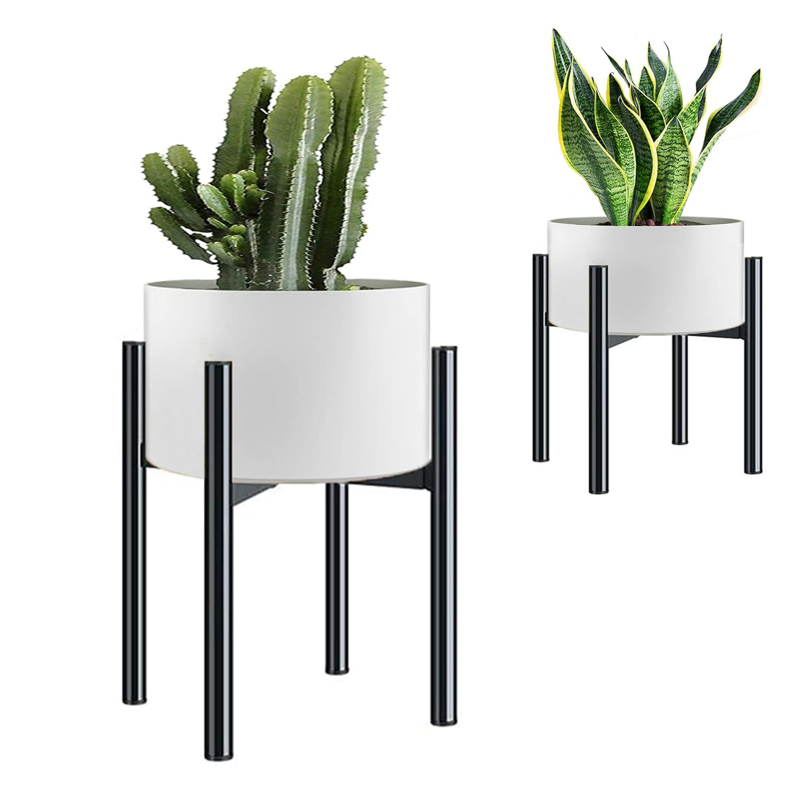 DeJivsin Soporte ajustable para plantas, Soporte para plantas, Soporte Ajustable Macetas Interior, 21 cm-35 cm, Soporte Ajustable de Metal, Moderno Soporte para Macetas para uso Interior y Exterior