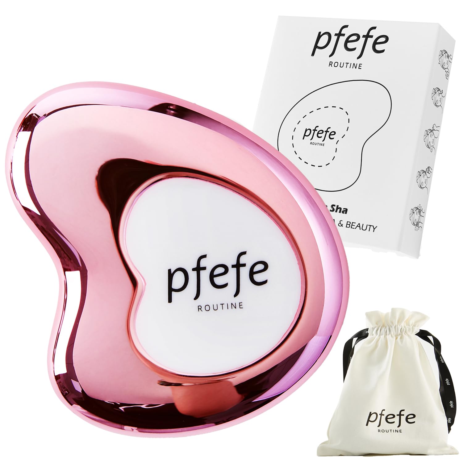 pfefe Stainless Steel Cryo Gua Sha - Gua Sha Facial Beauty Tools - Metal Skin Care Gua Sha for Body SPA Face Neck Eye