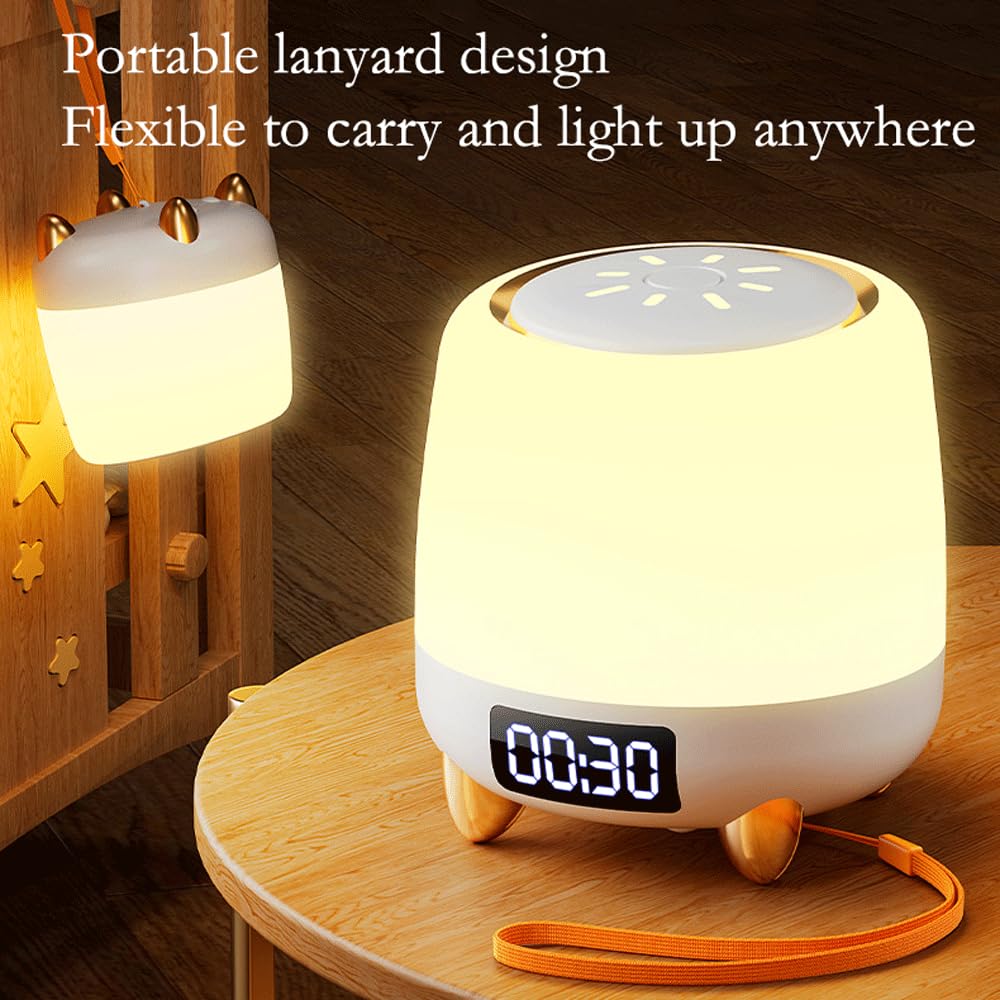 Longe Portable Conception Veilleuse à Gradation Infinie avec télécommande et réveil Lueur Lampe de Soins pour Les Yeux de Salon Chambre Nursery