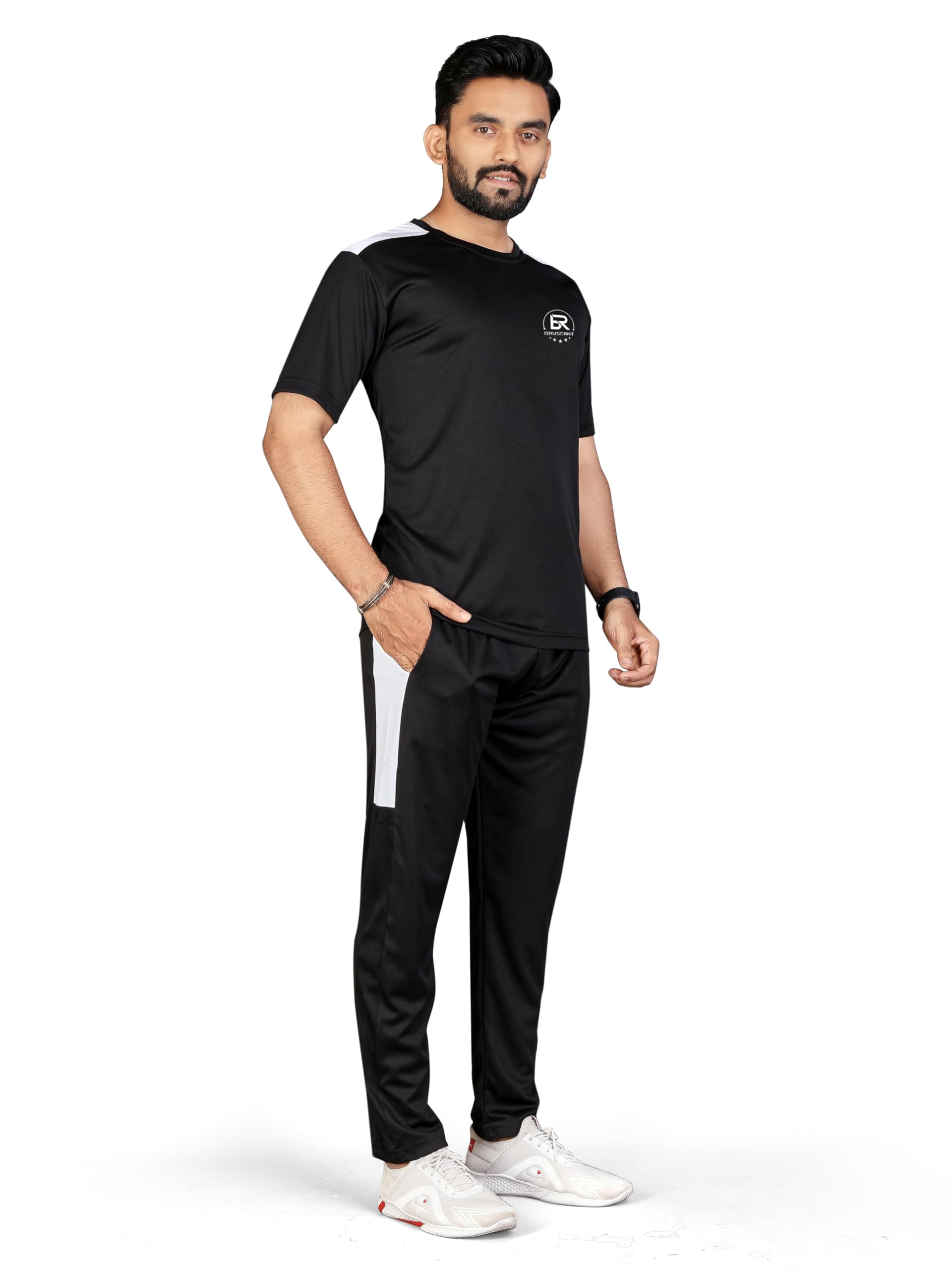 incoza Track Set for Casual and Sports Activity | Cotton Fabric | Half Sleeve Round Neck Top & Track Pants |Soft Texture | Easy Movement | Regular Fit |Dark Shades-picture-44