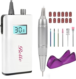 Rechargeable 30000 rpm Nail Drill Kit Belle Portable Electric Nail File Set for Acrylic Nails Professional Efile Kit for M... Price In India