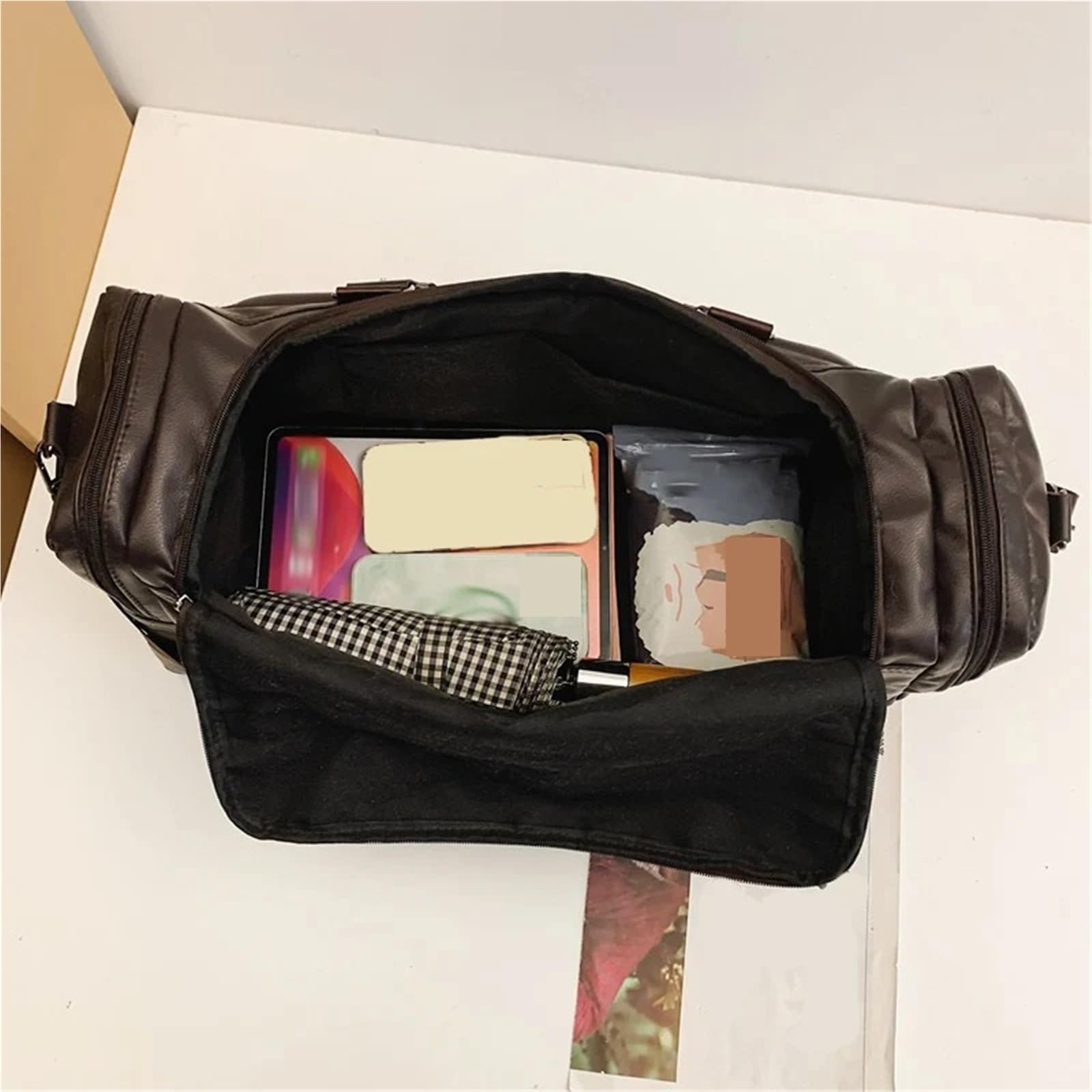Torba podróżna, weekendowy bagaż podróżny, torba na ramię, torba typu crossbody z miejscem na buty(Brown)