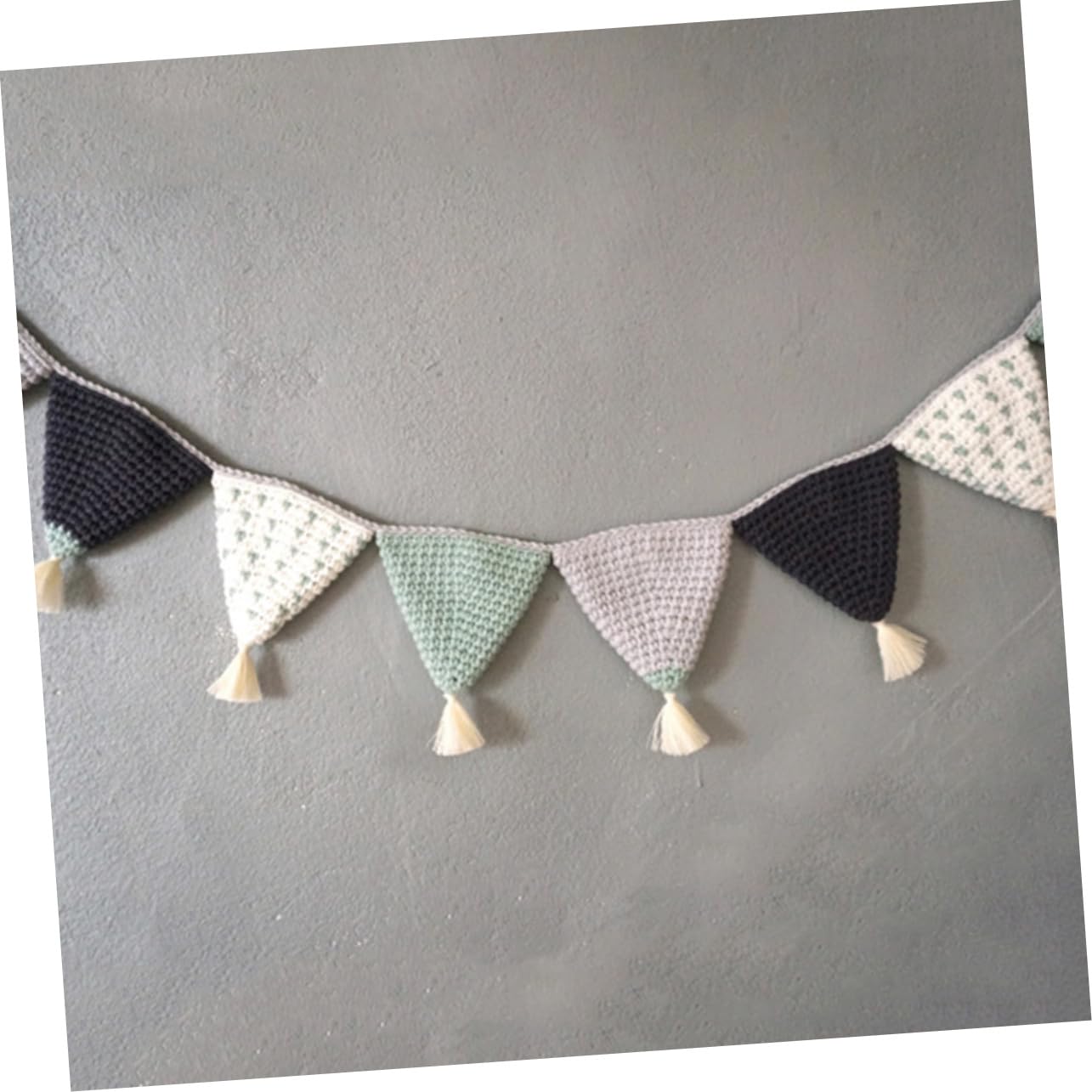 VICASKY 2piezas Banderín De Algodón Verde Guirnalda Para Cumpleaños y Habitaciones Infantiles Adorno De Ganchillo Para Shower y Decoración De Nursery