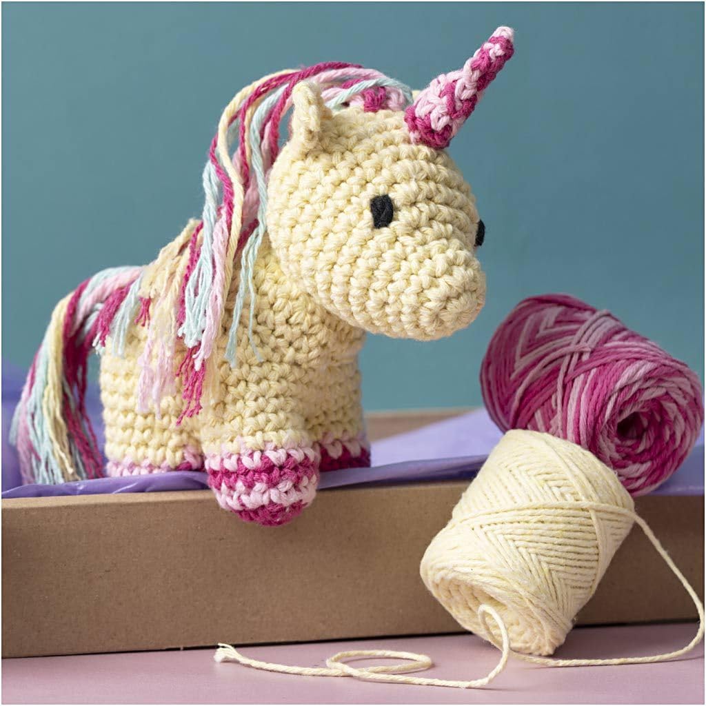 Creativ Company Amigurumi DIY Crochet Kit (Unicorn, Rainbow Colors)