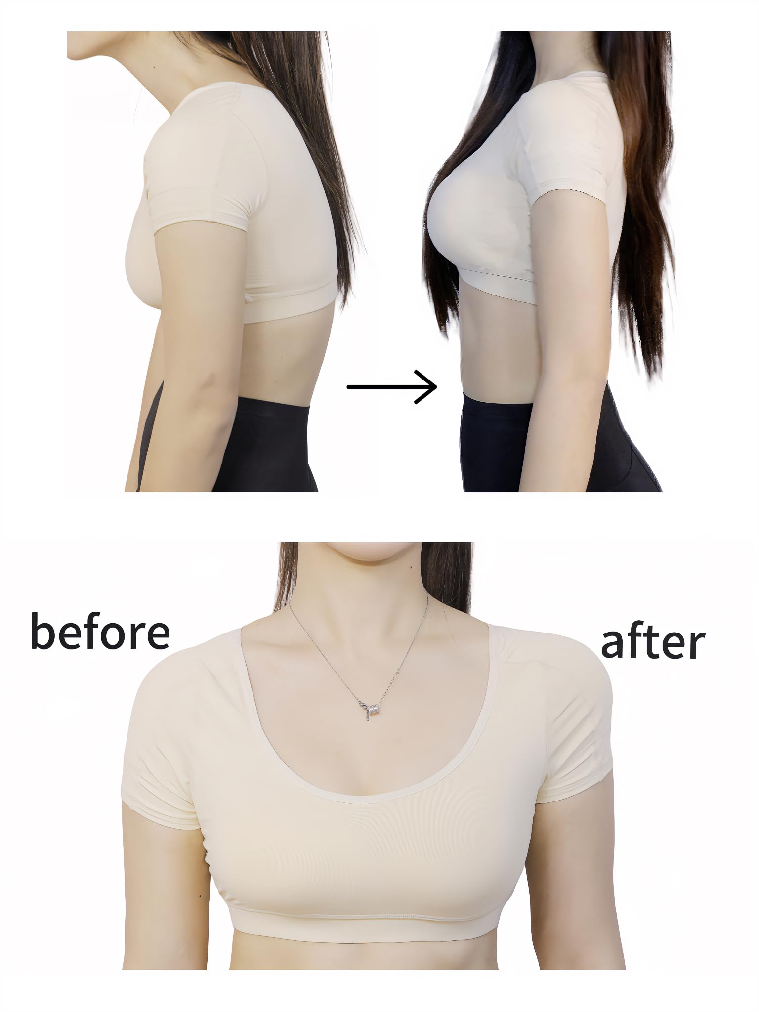 Intimo Morbido da Donna Top 2 in 1 con Spalline Integrate Maniche Corte Canotta Imbottita da Donna con Reggiseno Integrato Canotta Sportiva da Yoga Imbottitura da Donna(S,Skin Tone)