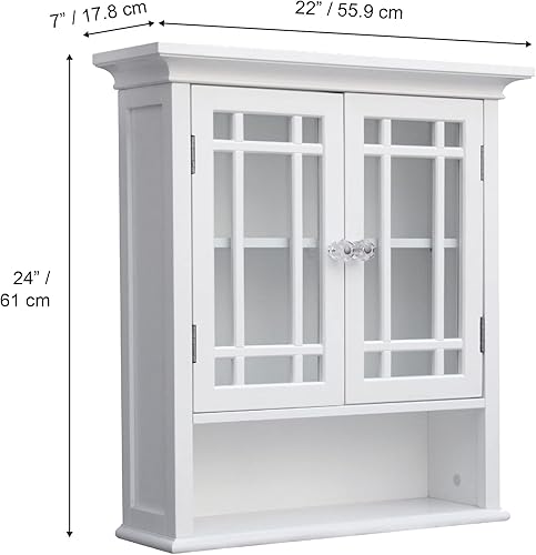 Miniatura 84 de Elegant Home Fashions Dawson Collection clóset de pared con estantes, color blanco Blanco,Gris,Espresso oscuro,Espresso,Blanco y