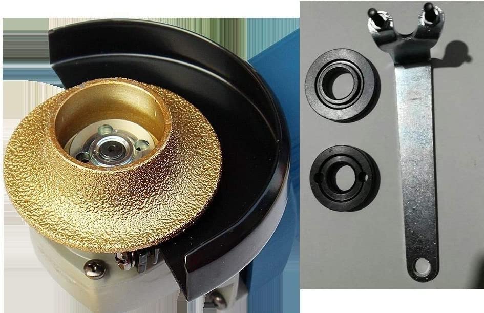 1 inch Demi Bullnose Half Bullnose Roundover Coarse Diamond B25 Hand Profiler Router Bit Profile Wheel with 5/8-11 Thread Connector for Granite Concrete Marble Glass Travertine Countertop Edge