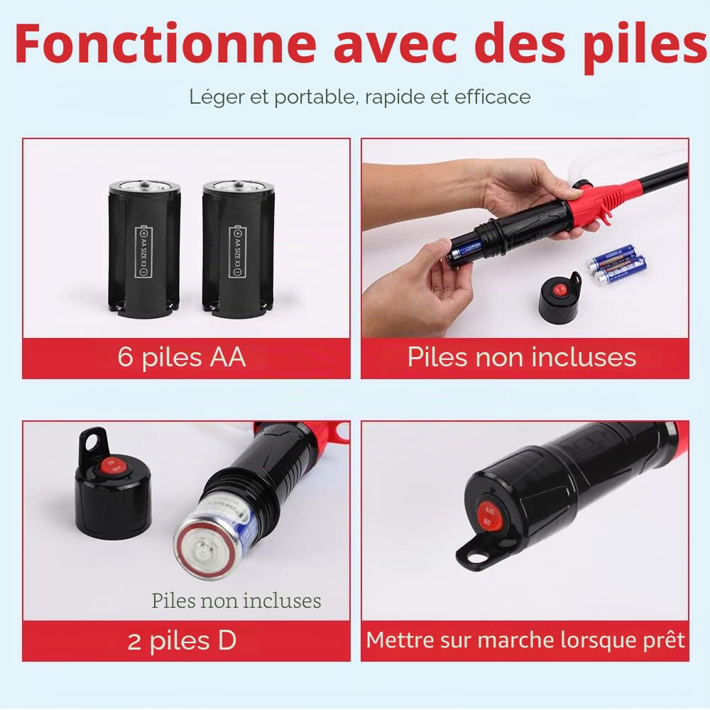Flintronic Pompe de Transfert à Liquide électrique à Piles - Pour Gaz, Eau, Huile et Autres Liquides