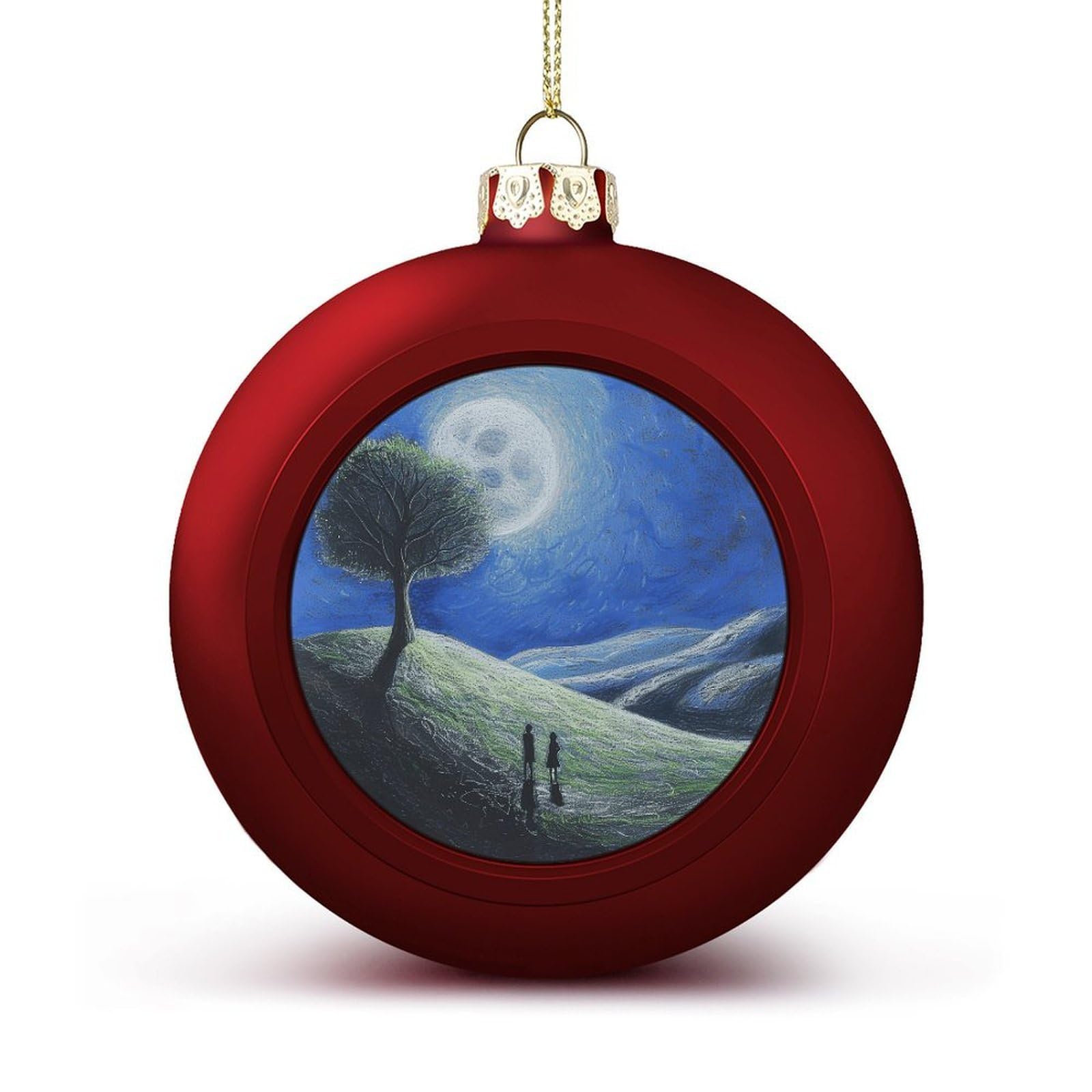 Grass on The Mountain Christmas Balls Ornaments for Xmas Christmas Tree 1.6" Hanging Shatterproof Xmas Balls Hanging Decor Pendants for Holiday Party Outdoor Indoor DIY Craft Supplies