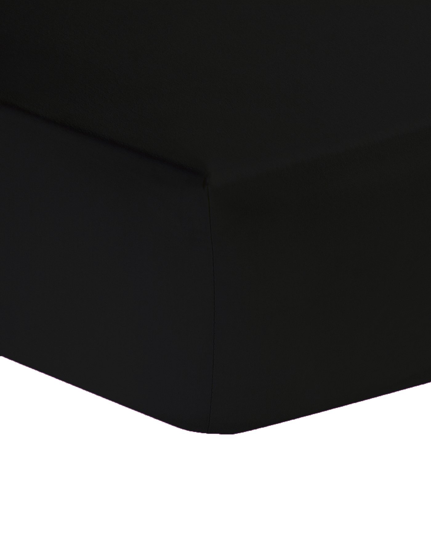 Extra Deep 16" (40cm) Fitted Bed Sheets - Non Iron Percale Quality For Thick MATTRESS - Single, Double, King & Super King (Double, Black