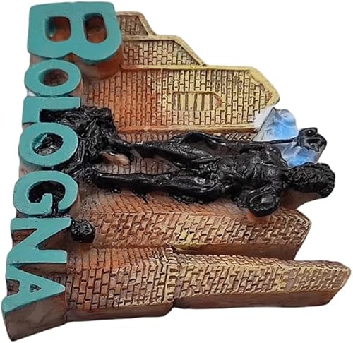 Miniatura 6 de 3D Bolonia Italia Imán de nevera de viaje recuerdo decoración nevera etiqueta magnética pintado a mano artesanía