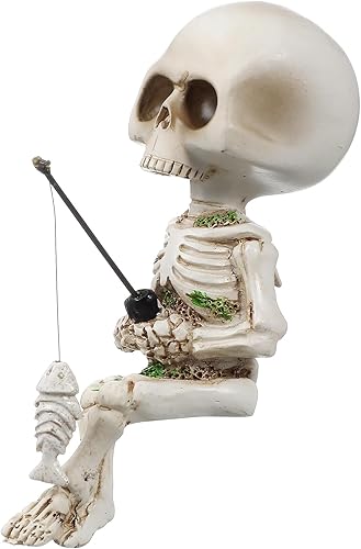 GANAZONO Decoración de esqueleto para acuario, cráneo, peces, reptiles, tanque, decoración, pesca, cráneo, estatua, resina, esqueleto, esculturas,