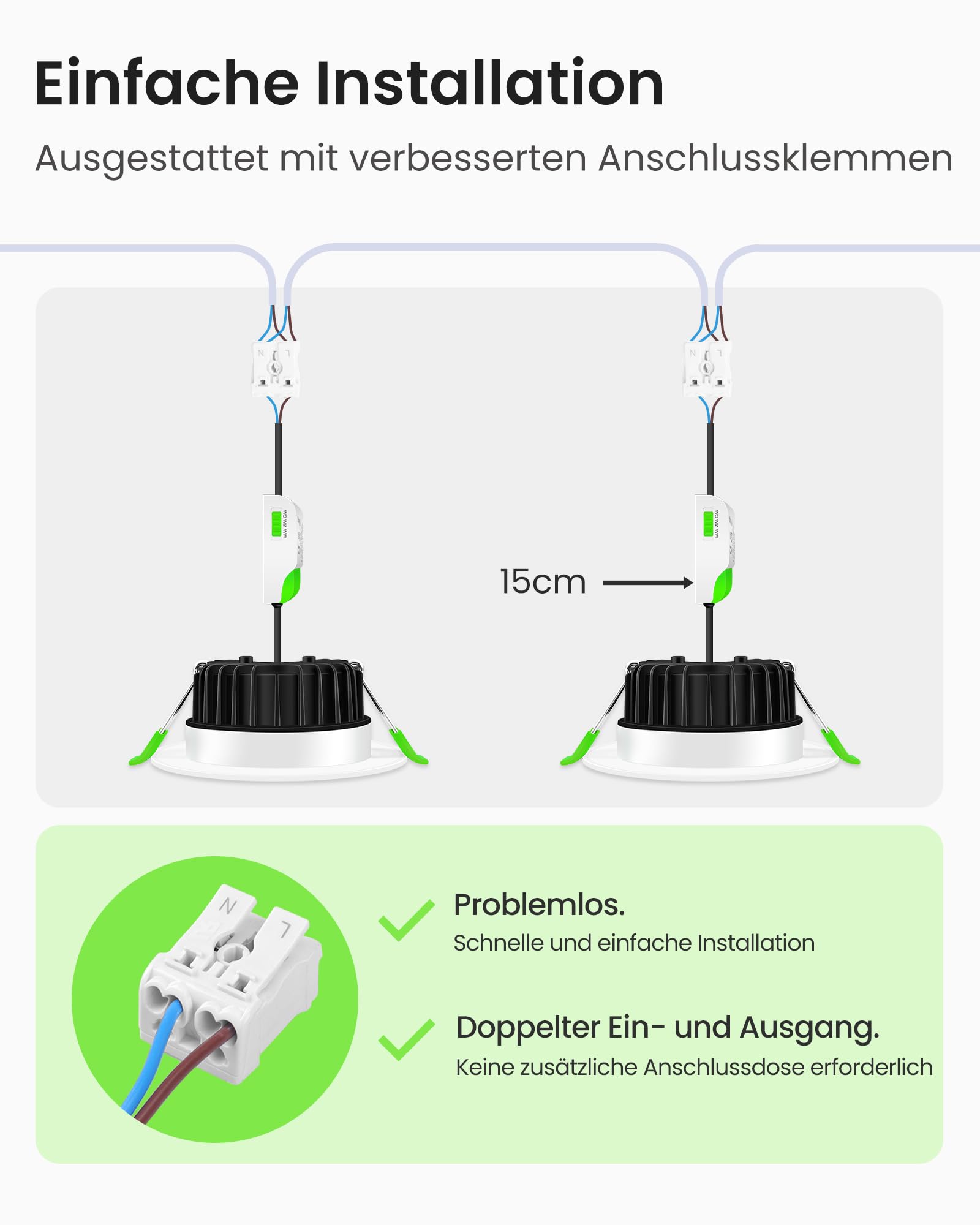 ALUSSO 3CCT LED Einbaustrahler 230V Dimmbar 8W IP65 Loch 70-80MM 6er Set | Warmweiß Neutralweiß Kaltweiß Spots Deckenleuchte Deckenspots Einbauleuchten Einbauspots für Badezimmer Küche, Weiss