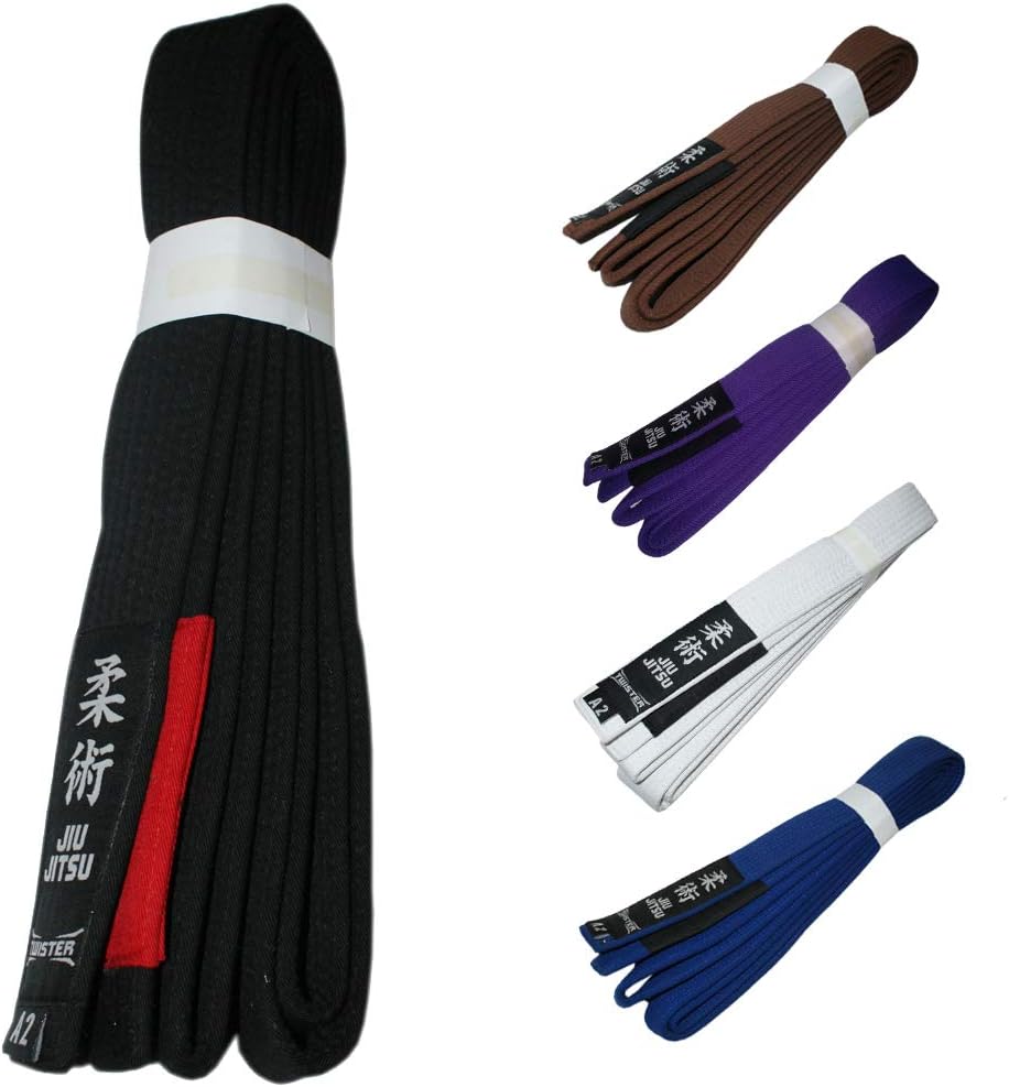 Twister Jiu Jitsu/BJJ Belts 1.5" Wide Premium Quality Woven Patch 9 Stitching Professional Belts : Sports & Outdoors