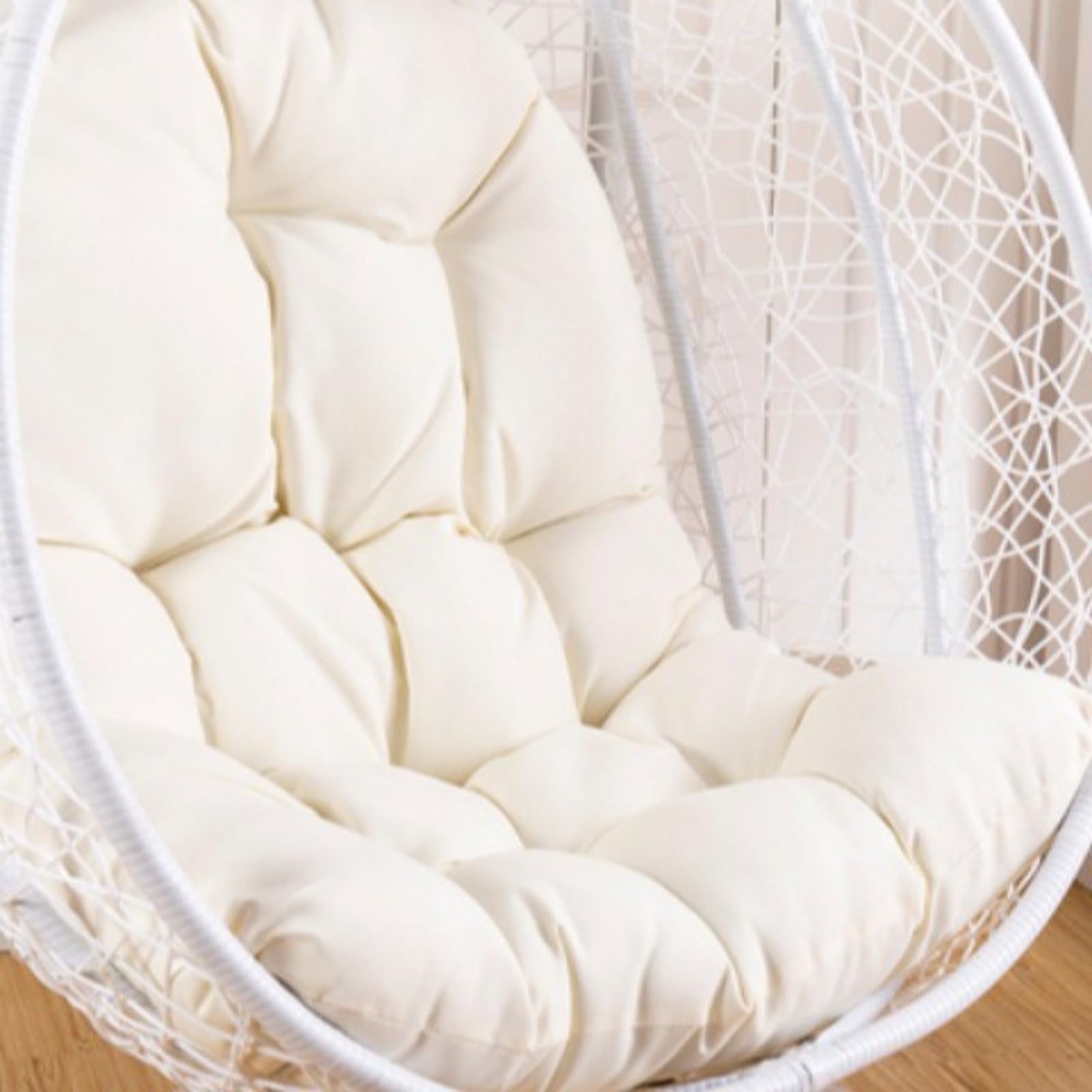 Cuscino per sedia a uovo, cuscino da seduta/cuscino per la schiena rotondo per sedia sospesa - 120*80 cm, cuscino per poltrona sospesa, imbottitura per amaca sospesa in polyrattan/rattan
