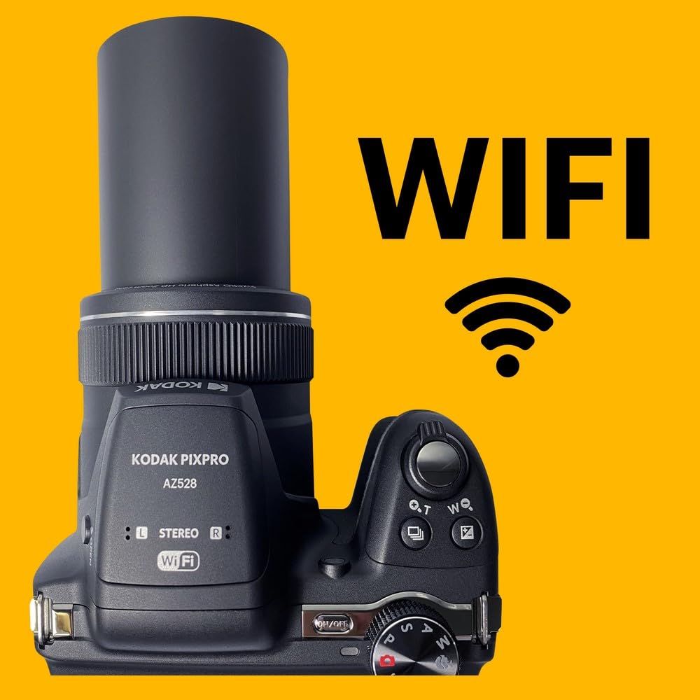 KODAK Pixpro Astro Zoom AZ528 - Cámara Digital Bridge, Zoom X52, Gran Angular de 24 mm, 16 megapíxeles CMOS, LCD 3", Wi-FI, ráfaga de 6 i/s, Control inalámbrico