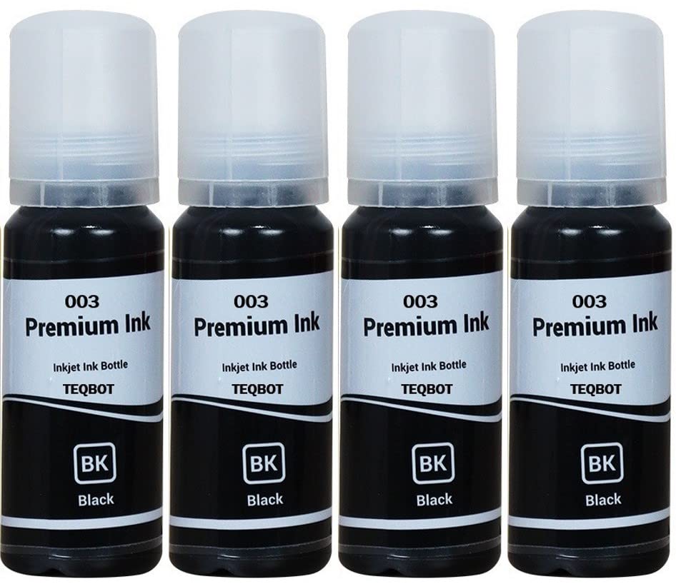Teqbot 003 Black Ink for Epson L3110, L3150, L3250, L3252 L3115, L3116, L3101, L3210, L3215, L3216, L3151, L3152, L3156, L5190 Printer - Compatible Ink Bottle for Epson 003 - (Black - 70g x 4) (B0C3J77JFG) Amazon Price History, Amazon Price Tracker