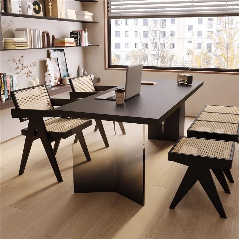 Tavolo da gioco da scrivania da ufficio banco da studio sospeso in legno massello acrilico, tavolo computer per soggiorno, camera da letto e ideale per aziende domestiche(200 x 80 x 75 cm)