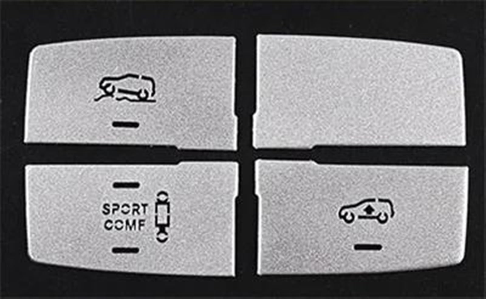 Yeskit A Silver Car Styling Control Multimedia Suspension System Buttons Switch Cover Stickers For Benz Ml Gl Gle Gls Class X166 W166(A Silver)