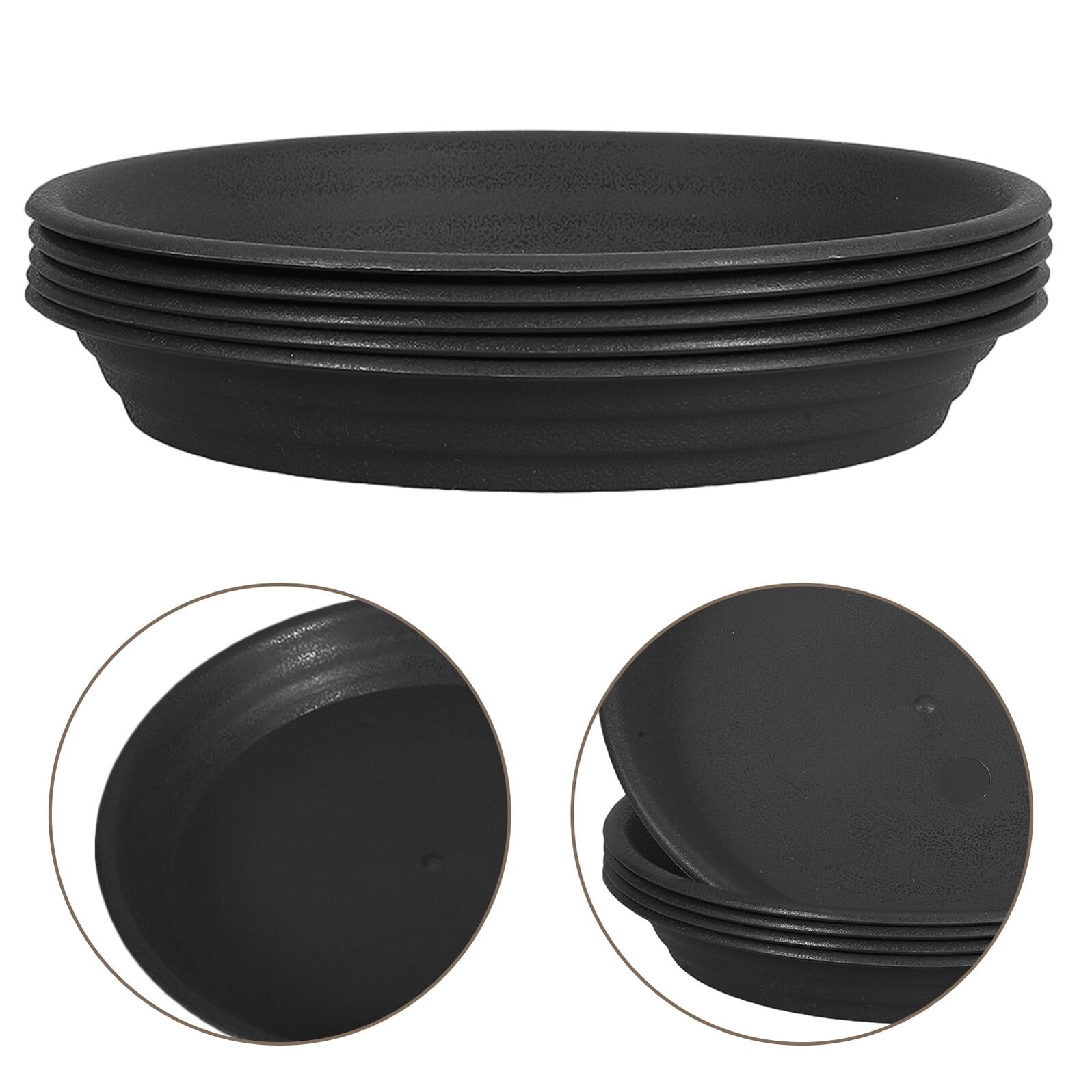TOYANDONA 10 Bandejas Redondas de Plástico Negro para Macetas 25 CM Platillos para Plantas Bandejas de Goteo para Jardín Hogar Interior y Exterior Recogedores de Agua para Plantas