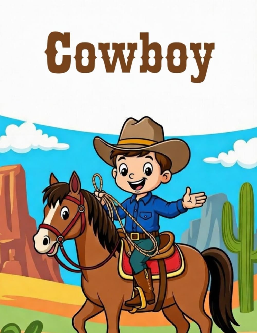 Cute Cowboy Coloring Book for Kids/Wild West Cowboy Coloring Book for Kids: Fun and Easy Western Coloring Pages with Horses, Cowboys, Ranch Life and Cute Farm Animals for Boys and Girls