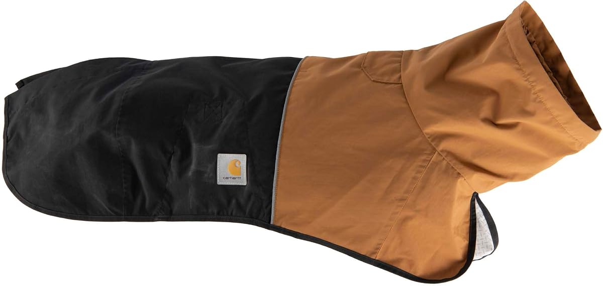 Carhartt Nylon Rain Dog Jacket Carhartt Brown/Black L | Durable, with Waterproof Storm Defender Material and Adjustable Straps, Brown/