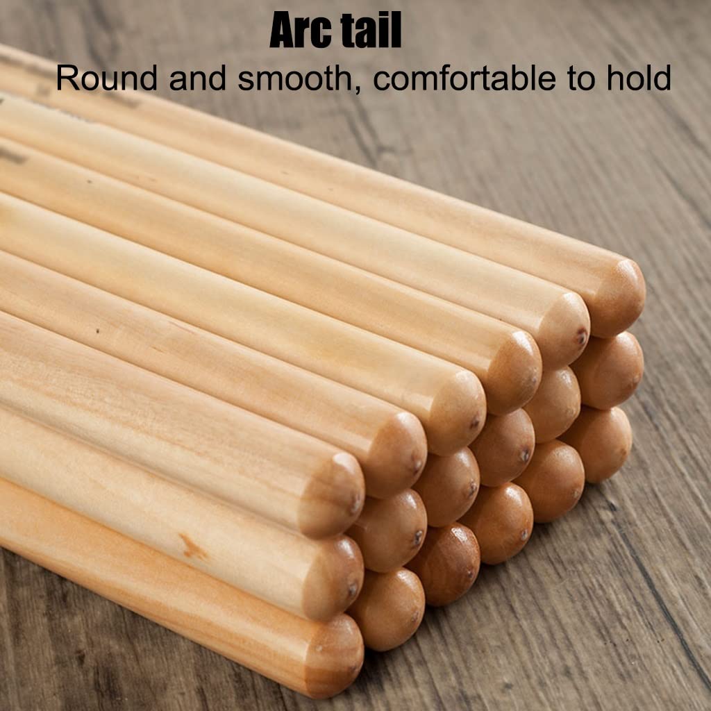 Trommelstöcke 1-3 Paare, Rhythmusübungen Für Jungen Und Mädchen 5A White Jade Wood Drumsticks, Mit Einer Tropfenförmigen Spitze, Zubehör Für Schlagzeuginstrumente