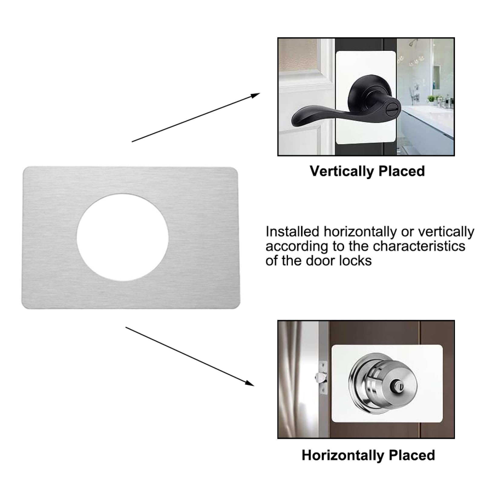 Plaque De Fixation En Acier Inoxydable à 4 Pièces, Plaque De Fixation De La Serrure De Sécurité, Plaque De Fixation De La Mortaise Pour Serrure De