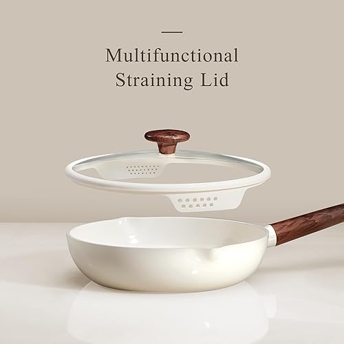 Miniatura 6 de CAROTE Sartenes antiadherentes, juego de sartenes antiadherentes con revestimiento de cerámica, 5 unidades, no tóxico, saludable y libre de PFOA,