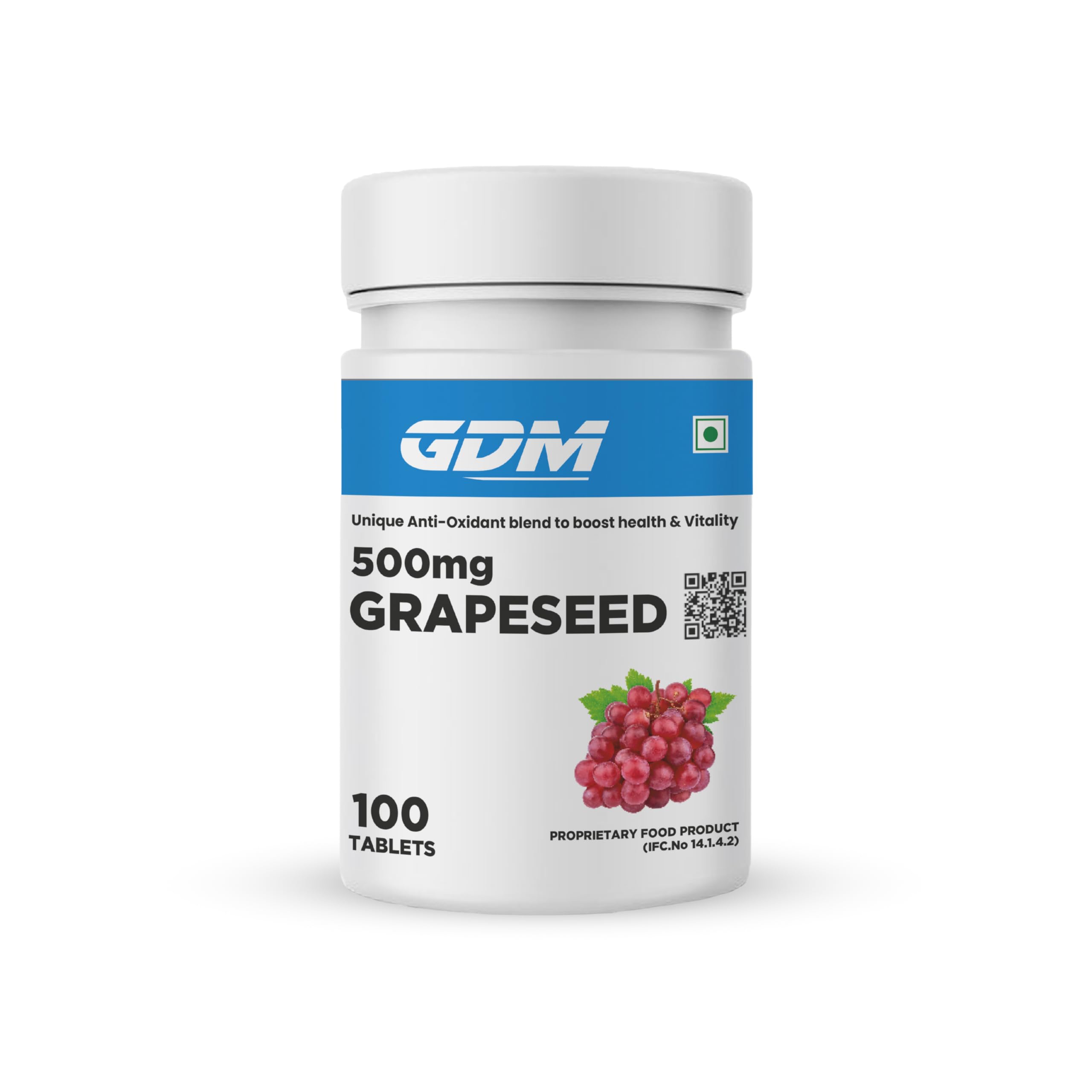 GDM Grape seed 500 mg Antioxidant Supplement | Boost Health & Vitality | Immunity booster | Healthy Skin & bones | For men & Women - 100 veg Tablets-image-26