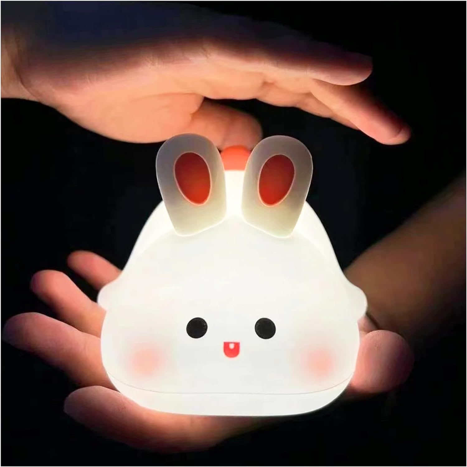 DUWOL Kids Night Light Silicone Rabbit Night Lamp Rechargeable Cute Lamp with 3 Level Brightness Kids Night Lights for Bedroom Baby Nursery and Study Desk Decorative Diwali Christmas Night Light 1
