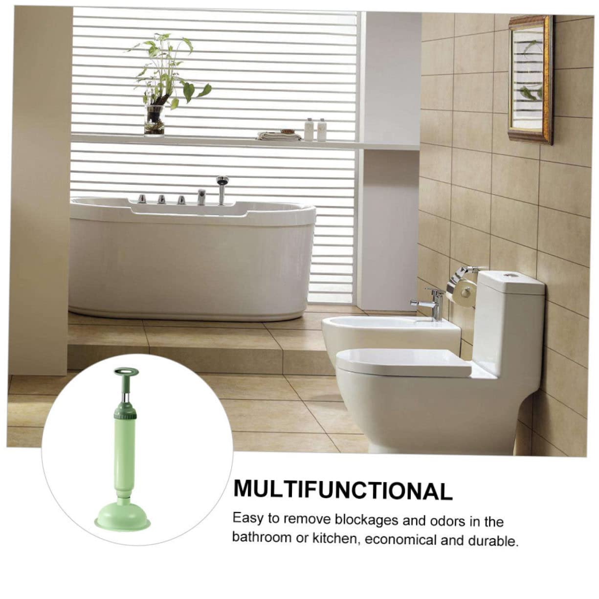 YARNOW Stura Water a Pressione per WC, Stura WC Professionale in PVC e Acciaio Inox, 2 Pezzi, Elimina Blocchi in Casa e Ufficio