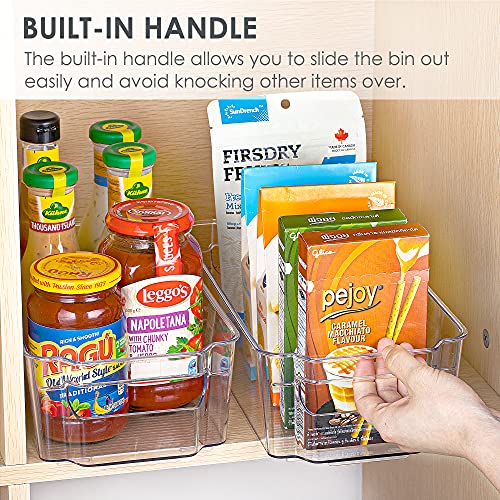 image for Refrigerator Organizer Bins, Vtopmart 4 Pack Medium Clear Plastic Food