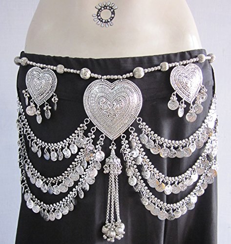 Original Design- Fusion American Tribal Style Belly Dance Coin Belt- Dancer Costume Dress Skirt Hip Scarf Wrap Waist Decorative Jewelry- Womens Fashion Accessory Bohemian Gypsy Hippie Boho3