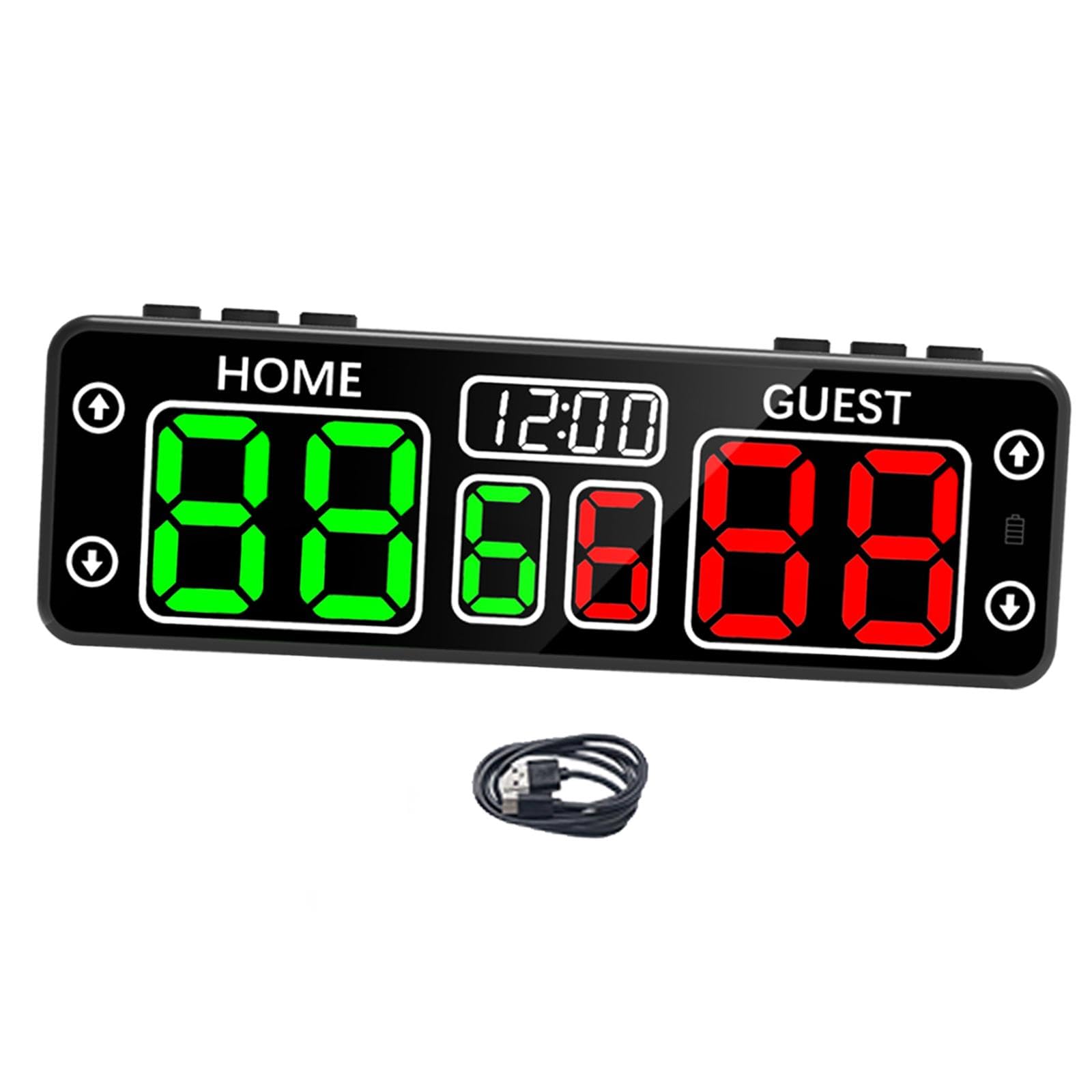 Elektronische Anzeigetafel Tragbares Digitales Punktetafel LED Tischanzeige Scoreboard Sportzählgerät Multifunktional für Tischtennis Basketball Volle