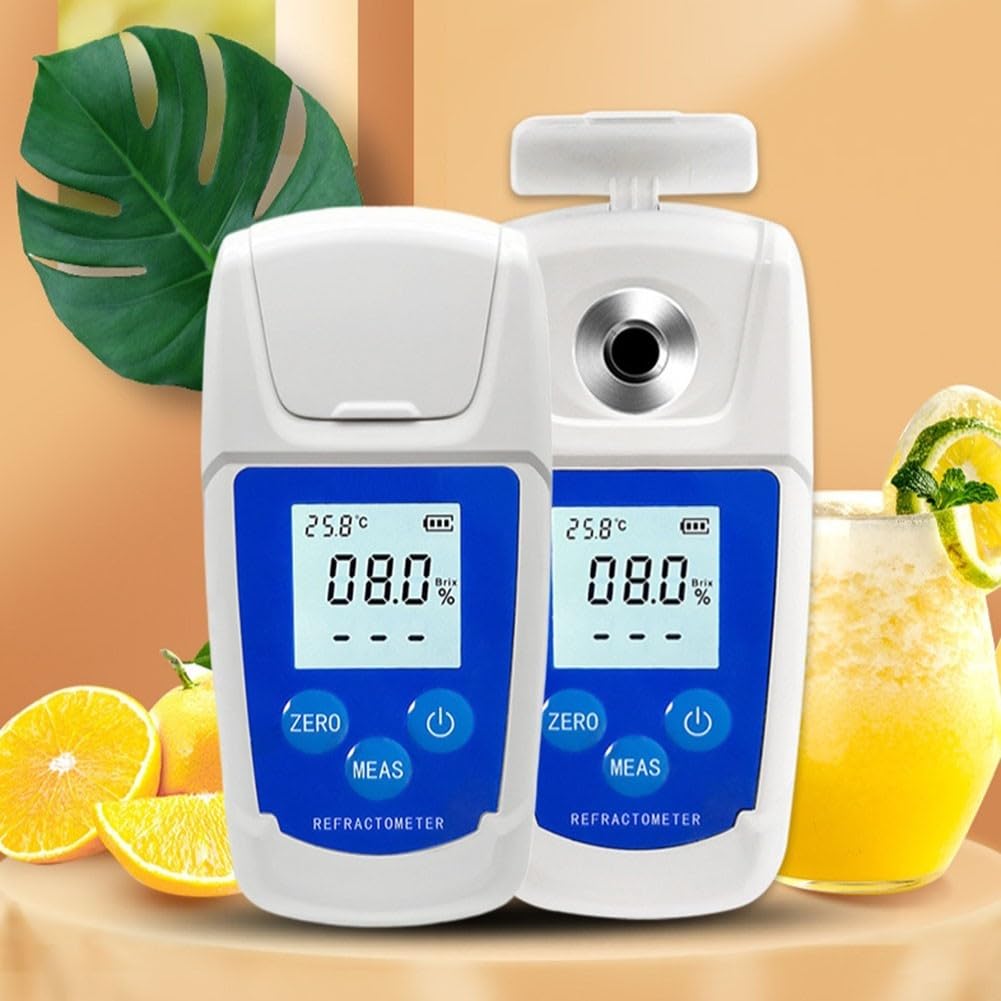 Medidor Digital de Contenido de Azúcar con Rango de 0-32% y 0-55%, Compensación Automática para Pruebas Precisas de Alimentos y Bebidas, Dispositivo Portátil de ABS con Color Azul y(0-32%)